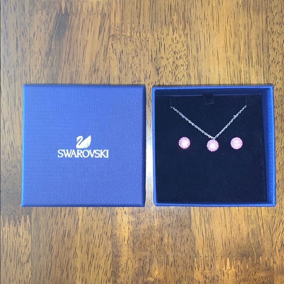 Swarovski Jewelry - Swarovski Pink Disco Ball Earrings and Necklace